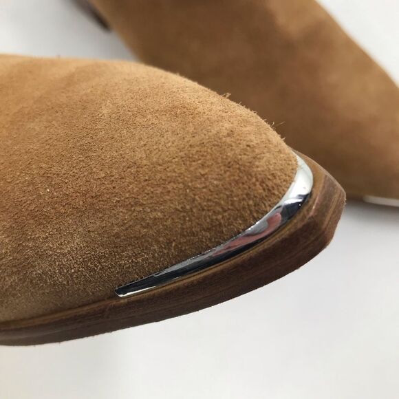 Marc Fisher YILDA Camel Brown Suede Leather Side Cutout Slip On Bootie - Picture 12 of 16